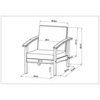 Ensemble de 8 sièges de jardin en bois certifié FSC Amazonia