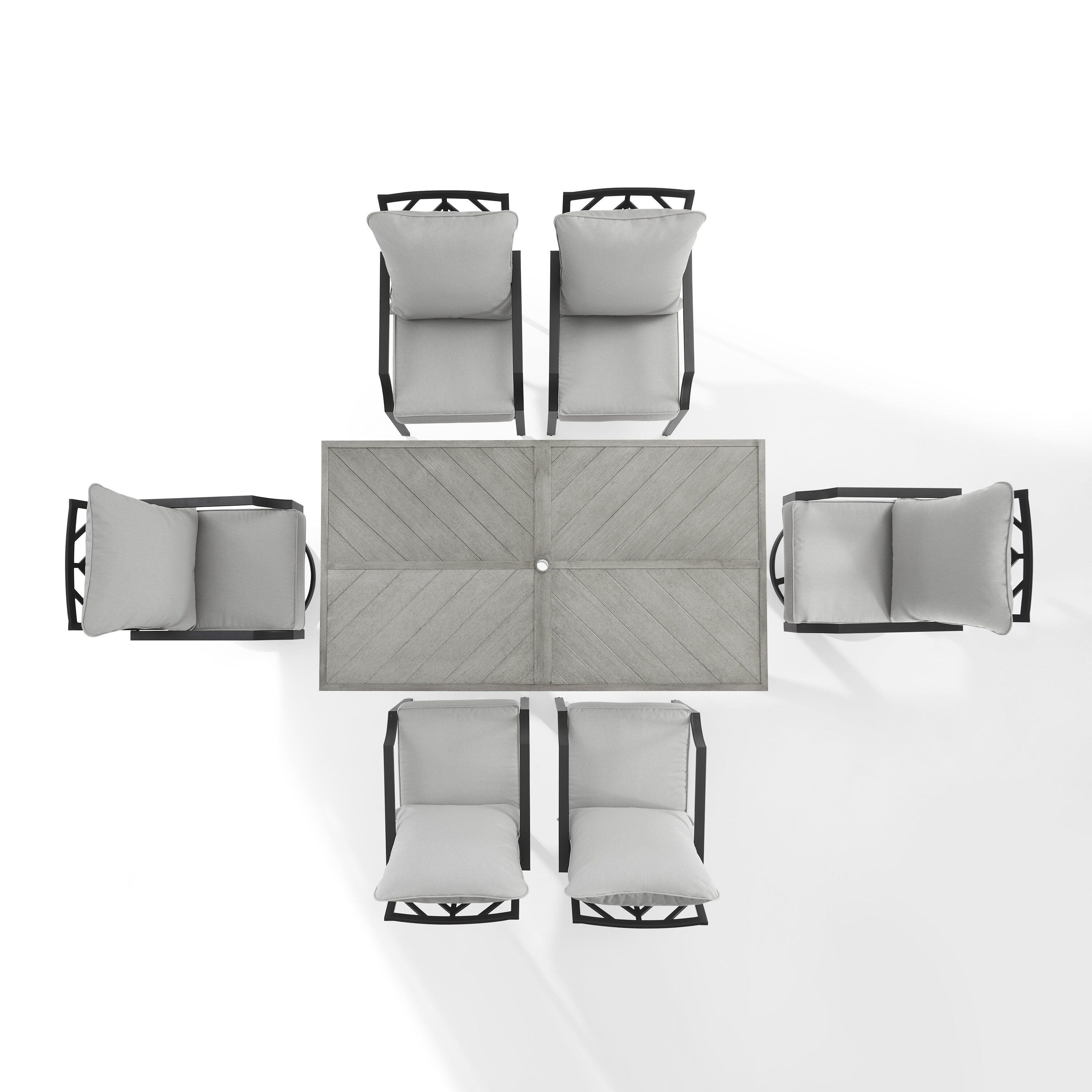 Ensemble de salle à manger d'extérieur en métal Crosley Otto 7 pièces