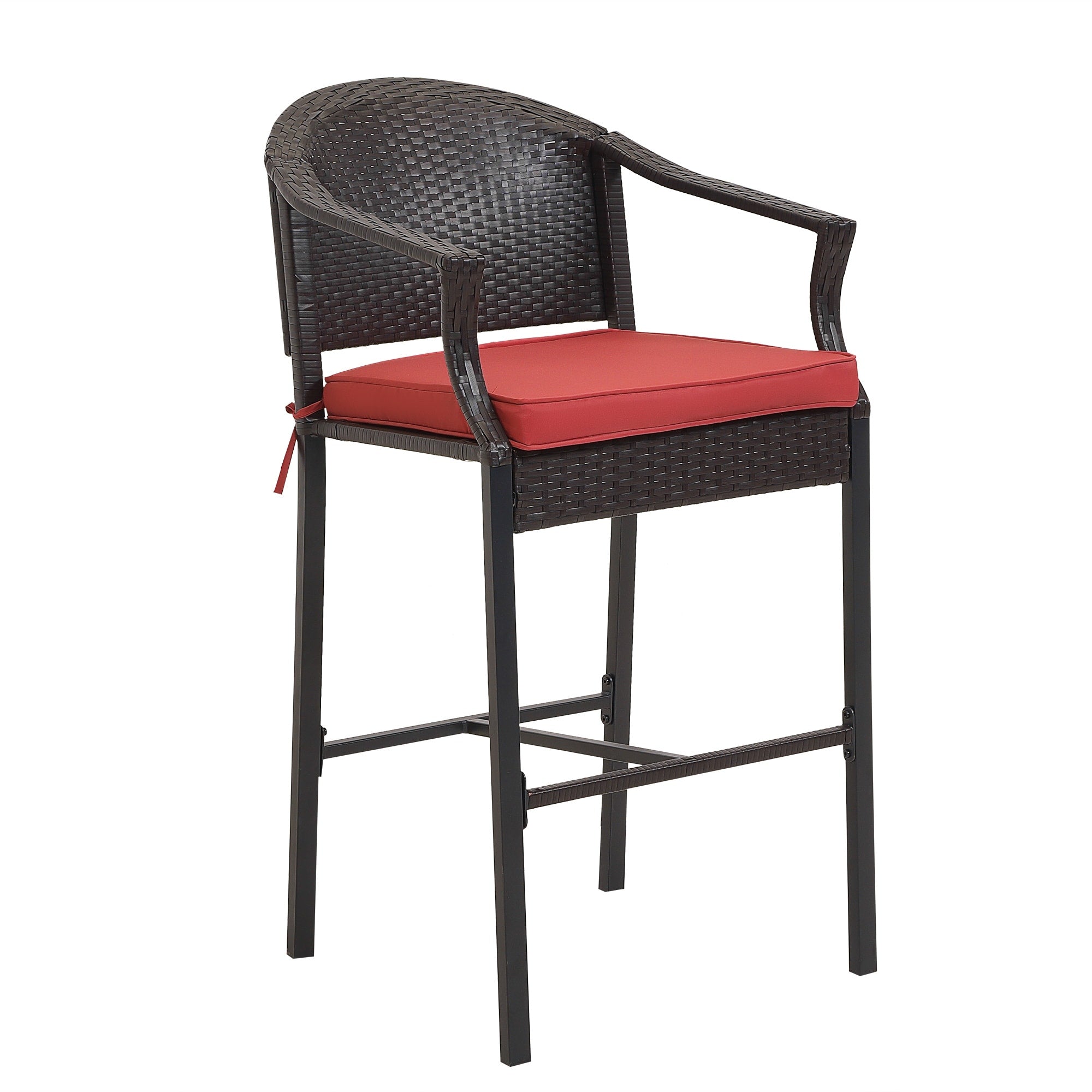 Ensemble de bar d'extérieur 3 pièces avec plateau en fer