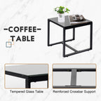 Ensemble de bistrot 3 pièces pour patio, mobilier d'extérieur avec table en verre et salon de jardin en rotin pour véranda, jardin et balcon