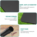 Ensemble de salle à manger de pique-nique d'extérieur de 6 pieds pour 8 personnes