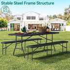 Ensemble de salle à manger de pique-nique d'extérieur de 6 pieds pour 8 personnes