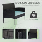 Ensemble de 4 meubles de jardin en osier, sectionnels et en rotin, avec coussins, pour jardin