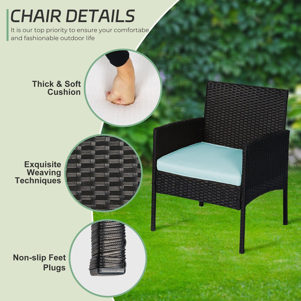 Ensemble de 4 meubles de jardin en osier, sectionnels et en rotin, avec coussins, pour jardin