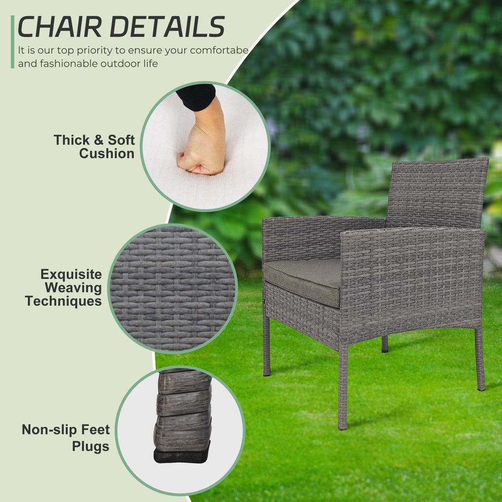 Ensemble de 4 meubles de jardin en osier, sectionnels et en rotin, avec coussins, pour jardin