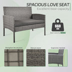 Ensemble de 4 meubles de jardin en osier, sectionnels et en rotin, avec coussins, pour jardin