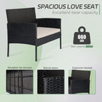 Ensemble de 4 meubles de jardin en osier, sectionnels et en rotin, avec coussins, pour jardin