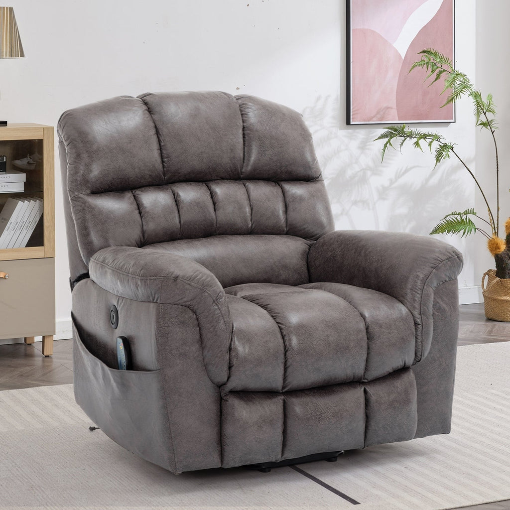 Fauteuil inclinable électrique surdimensionné de 42 po de large avec massage et chauffage