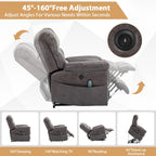 Fauteuil inclinable électrique surdimensionné de 42 po de large avec massage et chauffage