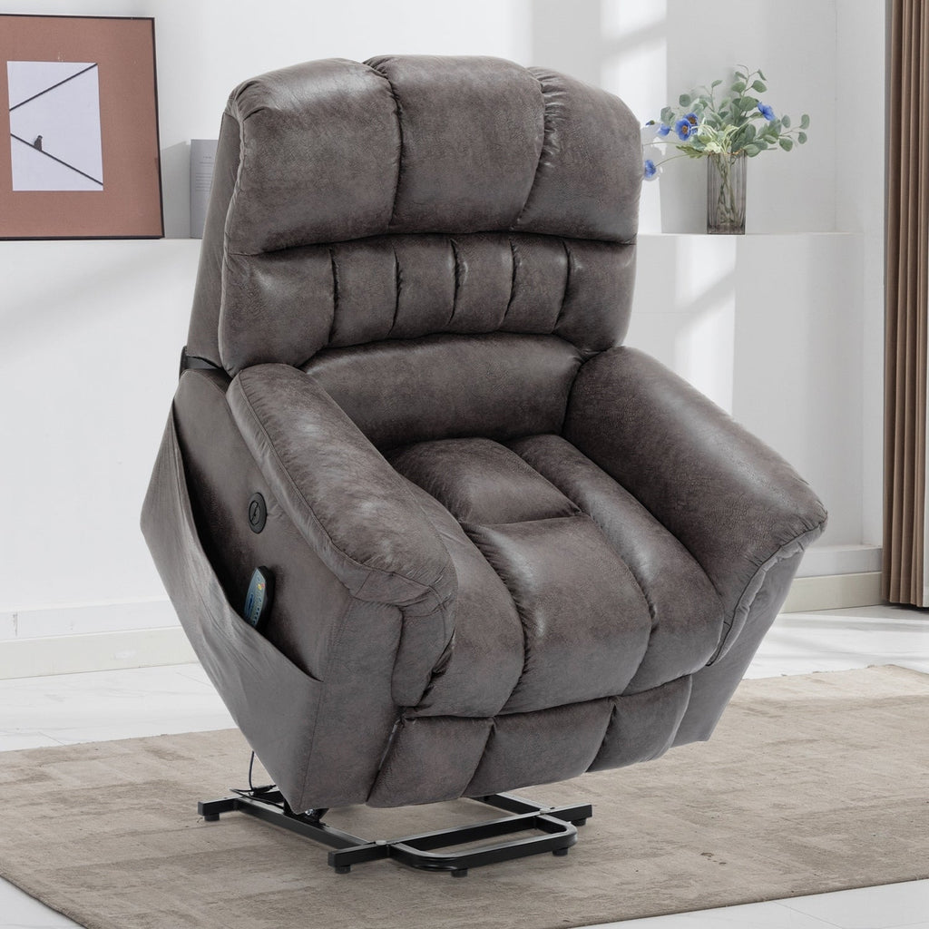 Fauteuil inclinable électrique surdimensionné de 42 po de large avec massage et chauffage