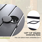 Ensemble de salle à manger de patio en métal avec revêtement électronique, 5 pièces