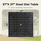 Ensemble de salle à manger de patio en métal avec revêtement électronique, 5 pièces