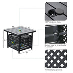 Ensemble bistrot d'extérieur 3 pièces : table de 22 cm avec trou pour parasol et 2 chaises en rotin – Noir