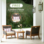 Ensemble de conversation d'extérieur Cambridge Casual Palma 3 pièces en teck et osier avec oreiller GRATUIT