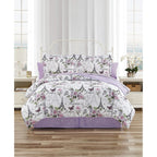 Parure de lit réversible en microfibre douce CEDAR COURT Paris Floral Lilas