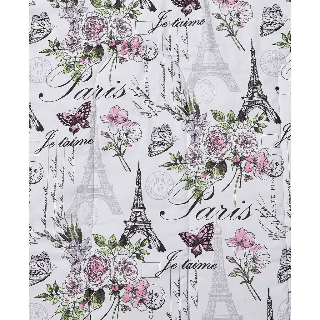 Parure de lit réversible en microfibre douce CEDAR COURT Paris Floral Lilas