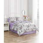 Parure de lit réversible en microfibre douce CEDAR COURT Paris Floral Lilas