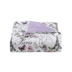 Parure de lit réversible en microfibre douce CEDAR COURT Paris Floral Lilas