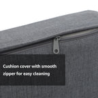 Ensemble de salon de jardin 4 pièces en aluminium gris pour 5 personnes avec coussins et table en verre trempé