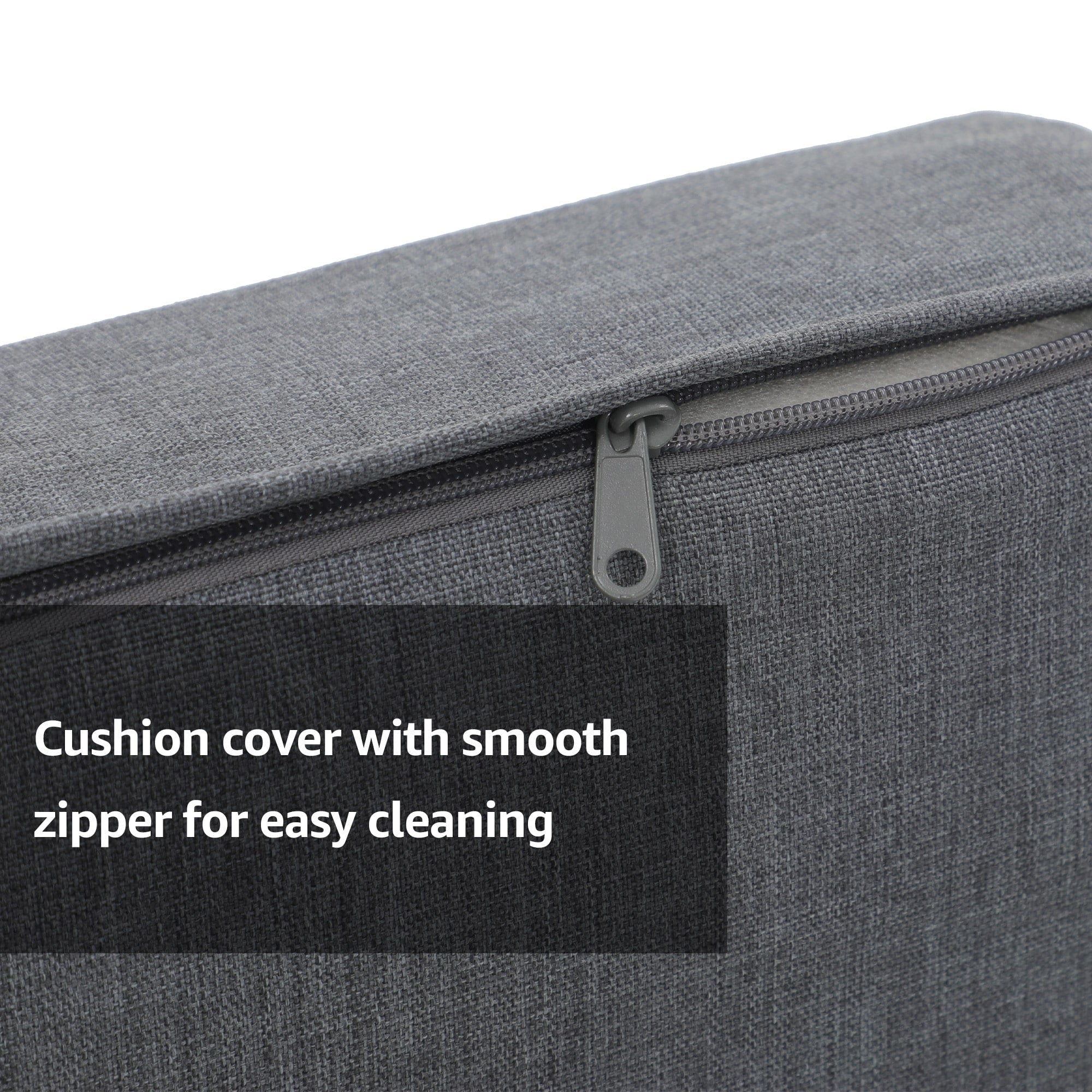 Ensemble de salon de jardin 4 pièces en aluminium gris pour 5 personnes avec coussins et table en verre trempé