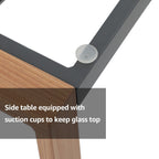 Ensemble de salon de jardin 4 pièces en aluminium gris pour 5 personnes avec coussins et table en verre trempé