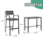 Ensemble de bar en aluminium 5 pièces pour patio Ensemble de salle à manger d'extérieur