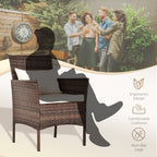 Ensemble de bistro de conversation de patio 3 pièces, meubles de conversation d'extérieur, chaises en osier et ensemble de table de rangement, ensemble de meubles de balcon de porche