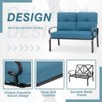 Ensemble de conversation pour patio extérieur en métal 4 pièces