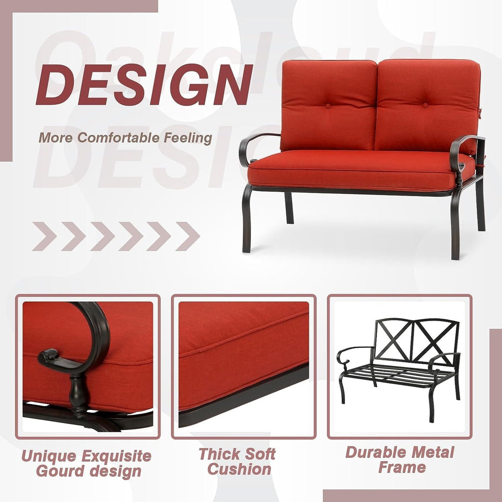 Ensemble de conversation pour patio extérieur en métal 4 pièces