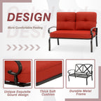 Ensemble de conversation pour patio extérieur en métal 4 pièces