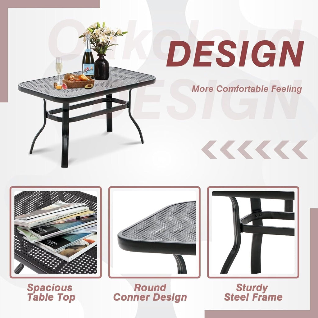 Ensemble de conversation pour patio extérieur en métal 4 pièces