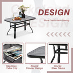 Ensemble de conversation pour patio extérieur en métal 4 pièces