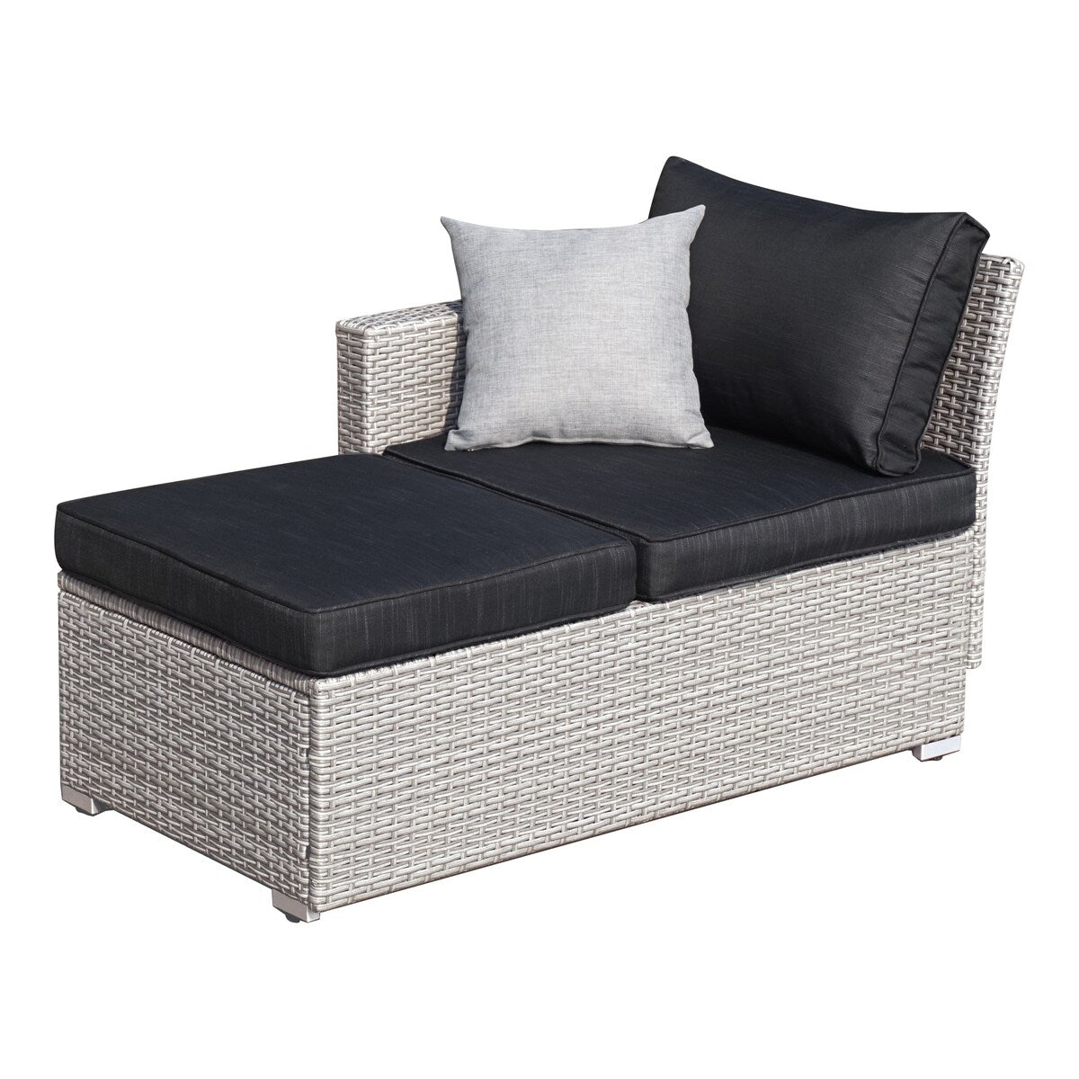 Ensemble de salon de jardin 3 pièces en osier résistant aux intempéries, beige