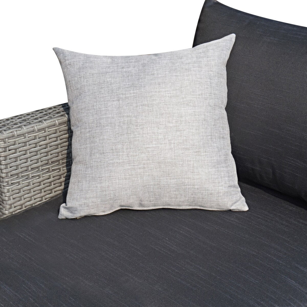 Ensemble de salon de jardin 3 pièces en osier résistant aux intempéries, beige