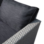 Ensemble de salon de jardin 3 pièces en osier résistant aux intempéries, beige