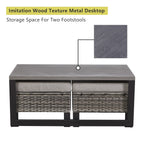 Ensemble de canapé d'extérieur 6 pièces avec chaise et pouf