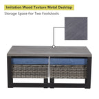 Ensemble de canapé d'extérieur 6 pièces avec chaise et pouf