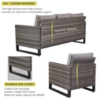 Ensemble de canapé d'extérieur 6 pièces avec chaise et pouf