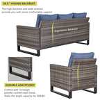 Ensemble de canapé d'extérieur 6 pièces avec chaise et pouf