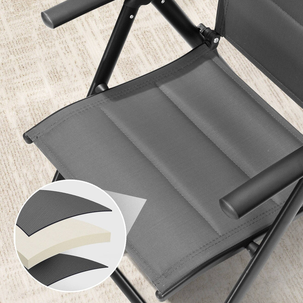 Ensemble de salle à manger de patio 3/5/7 pièces, table extensible en aluminium, chaise pliante rembourrée réglable