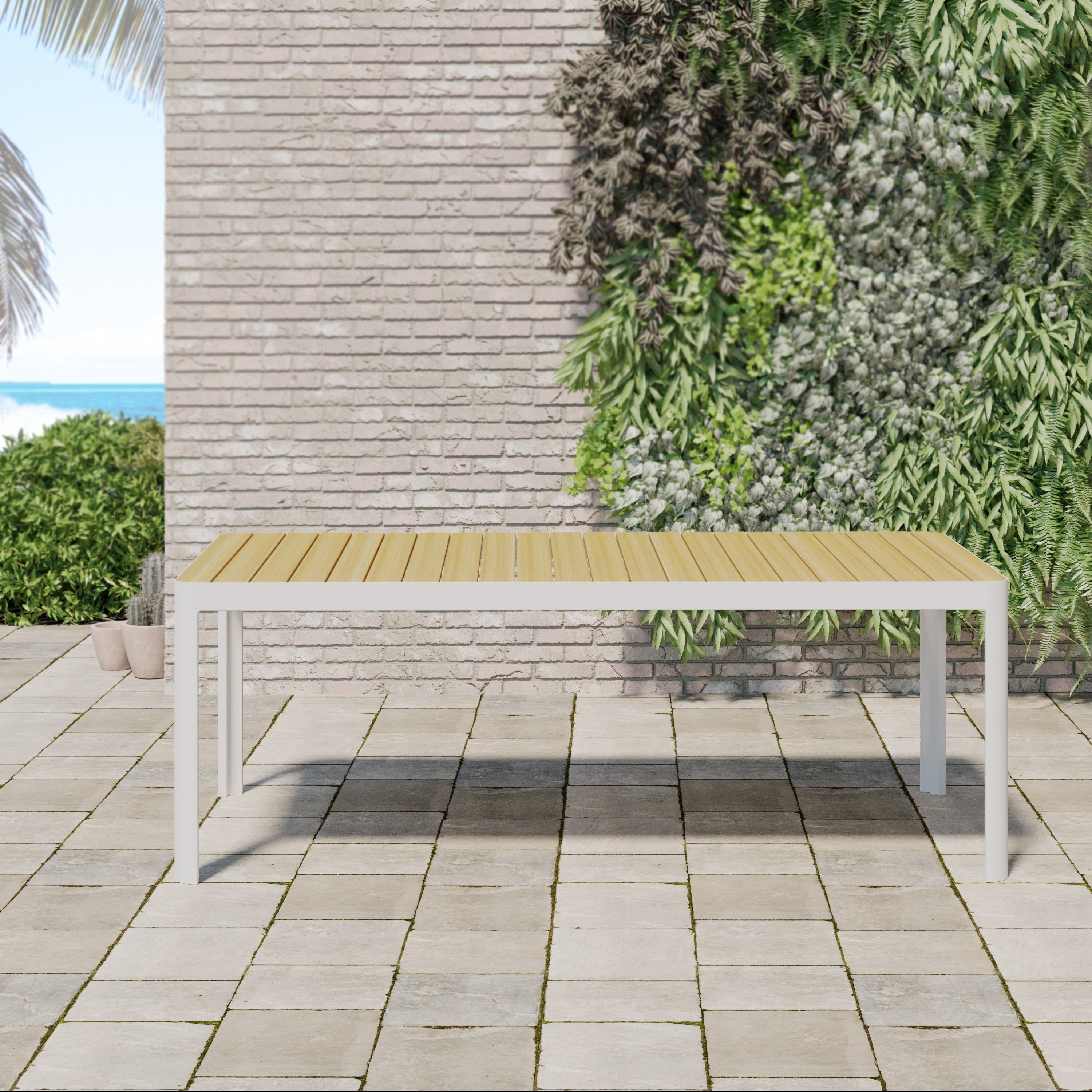 Ensemble de salle à manger d'extérieur Amazonia Isra en bois certifié FSC, 9 pièces