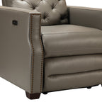 Fauteuil inclinable électrique Alina 31,50 pouces de large en cuir véritable avec port USB, lot de 2