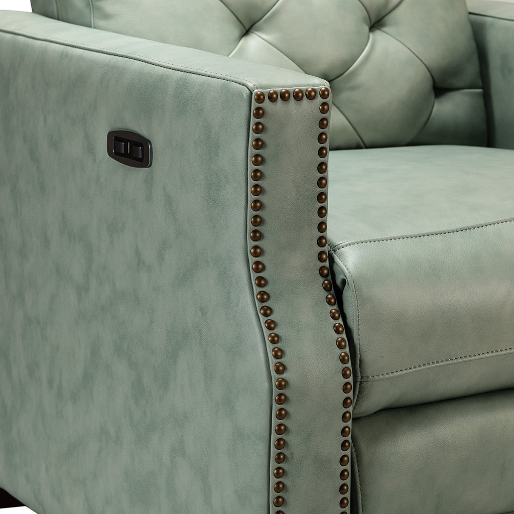 Fauteuil inclinable électrique Alina 31,50 pouces de large en cuir véritable avec port USB, lot de 2