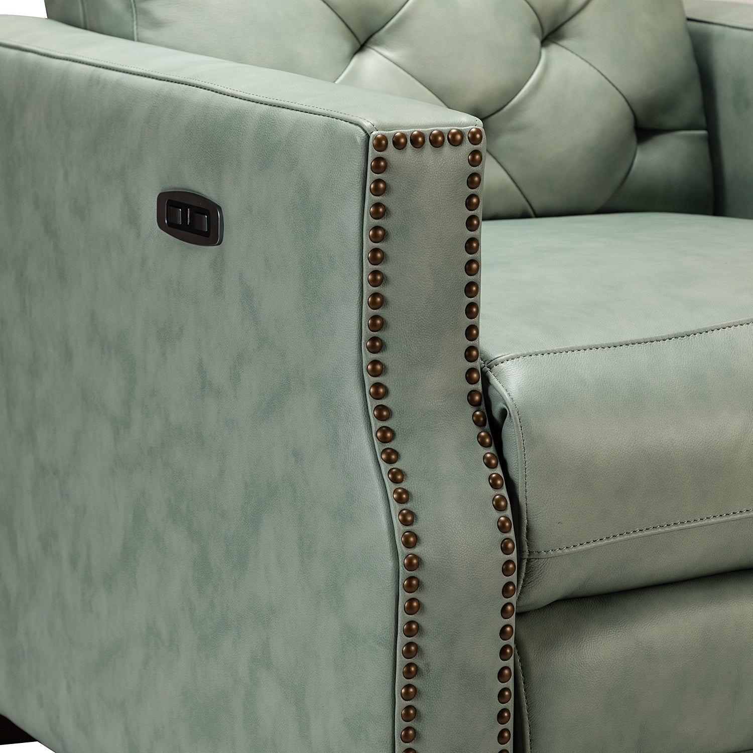 Fauteuil inclinable électrique Alina 31,50 pouces de large en cuir véritable avec port USB, lot de 2