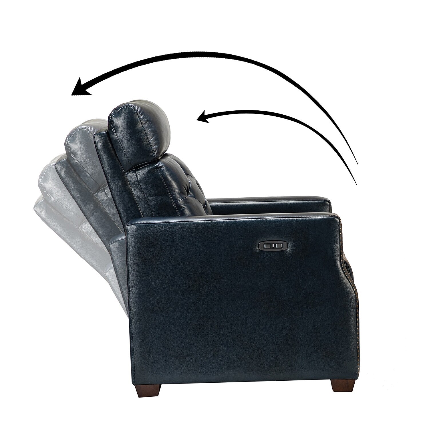 Fauteuil inclinable électrique Alina 31,50 pouces de large en cuir véritable avec port USB, lot de 2