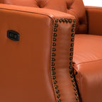 Fauteuil inclinable électrique Alina 31,50 pouces de large en cuir véritable avec port USB, lot de 2