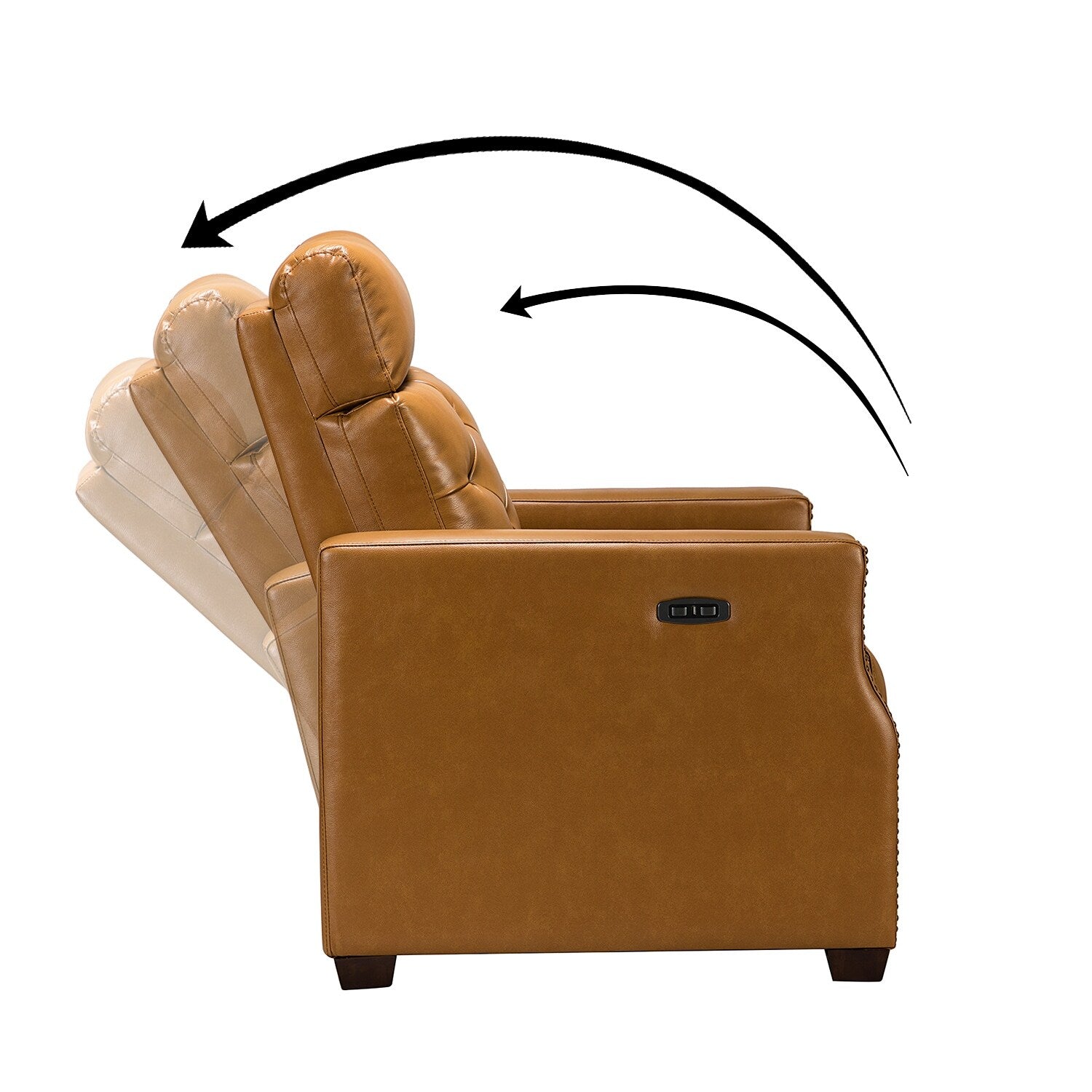 Fauteuil inclinable électrique Alina 31,50 pouces de large en cuir véritable avec port USB, lot de 2