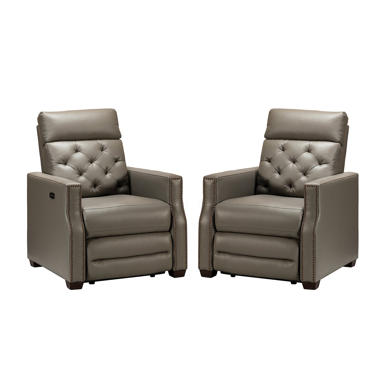 Fauteuil inclinable électrique Alina 31,50 pouces de large en cuir véritable avec port USB, lot de 2