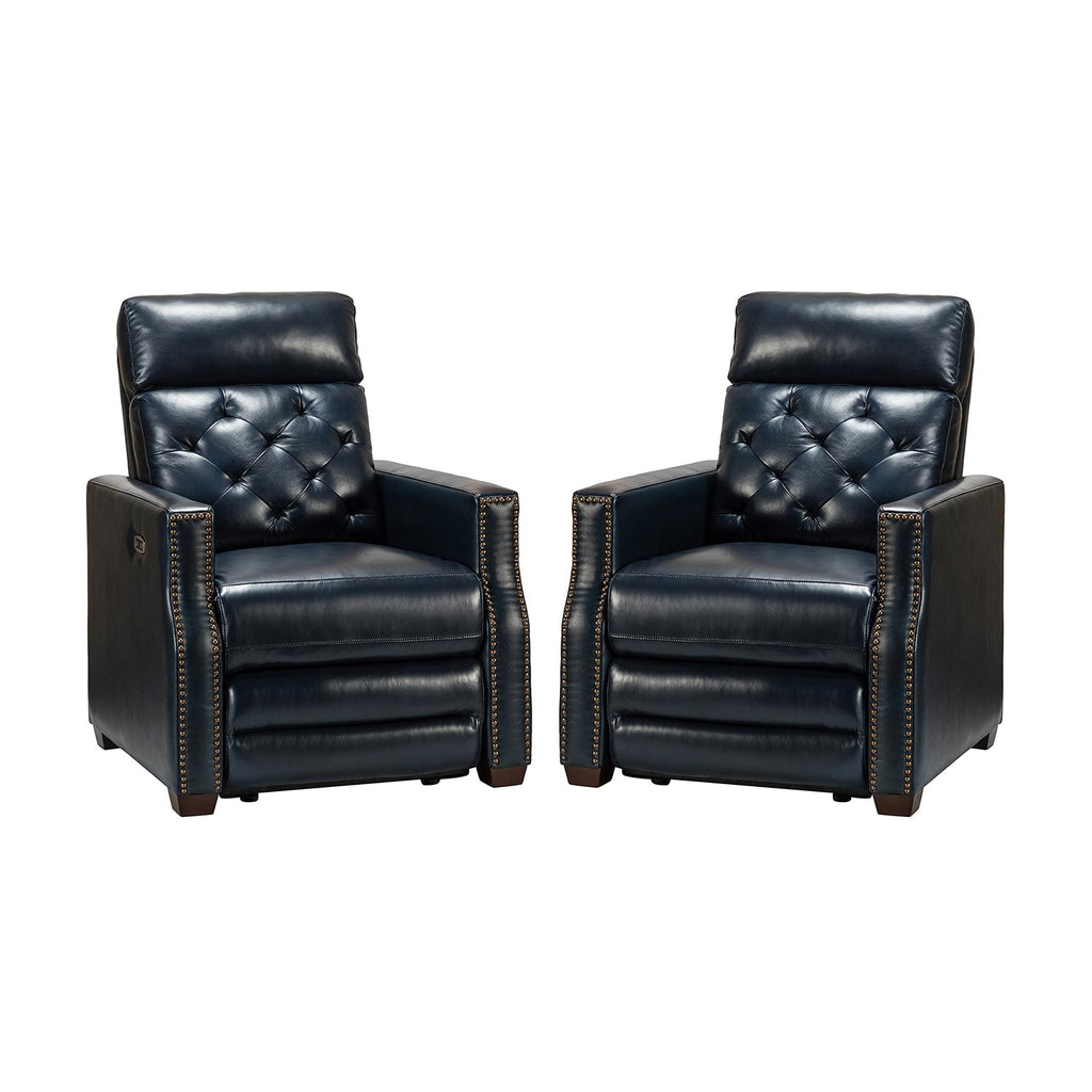 Fauteuil inclinable électrique Alina 31,50 pouces de large en cuir véritable avec port USB, lot de 2