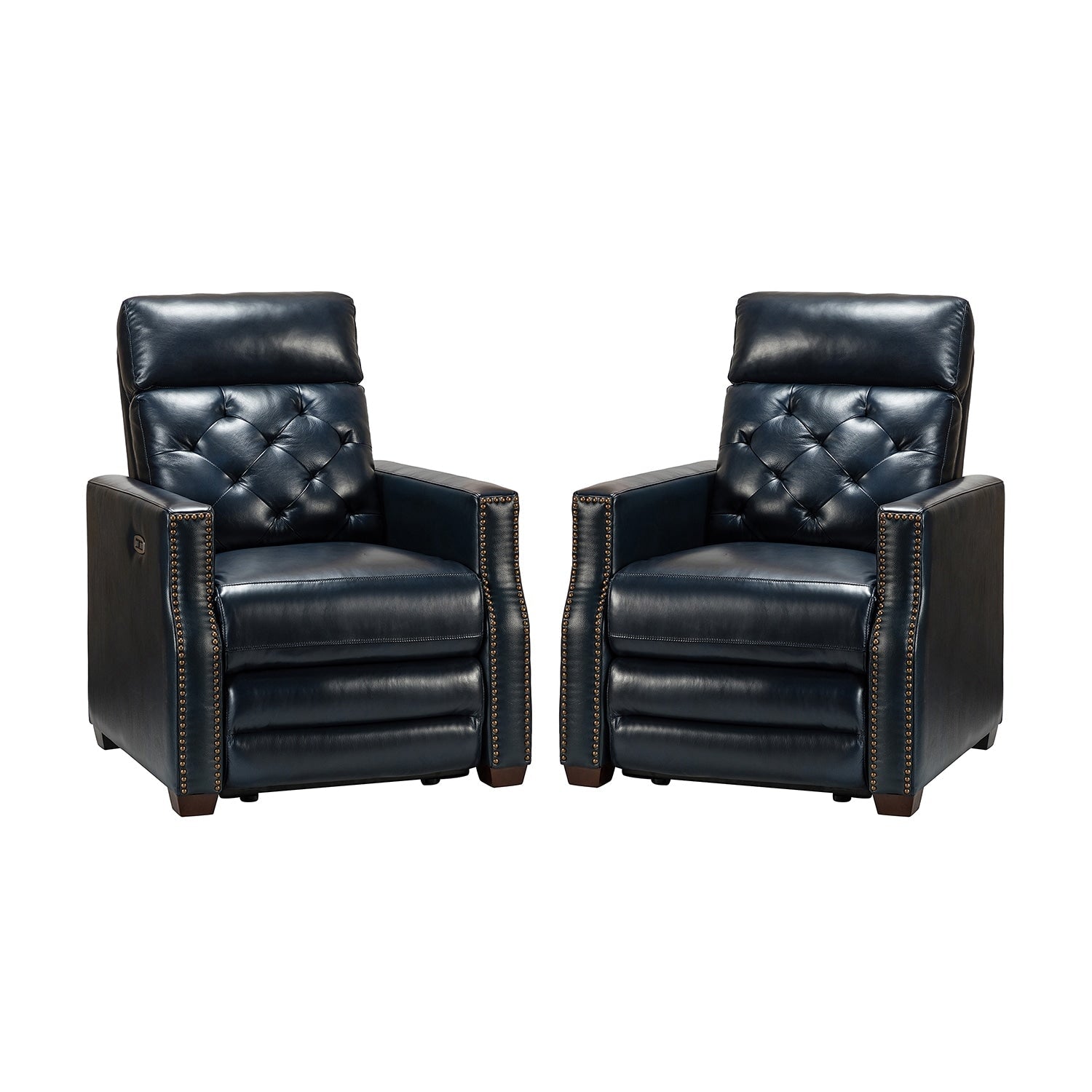 Fauteuil inclinable électrique Alina 31,50 pouces de large en cuir véritable avec port USB, lot de 2